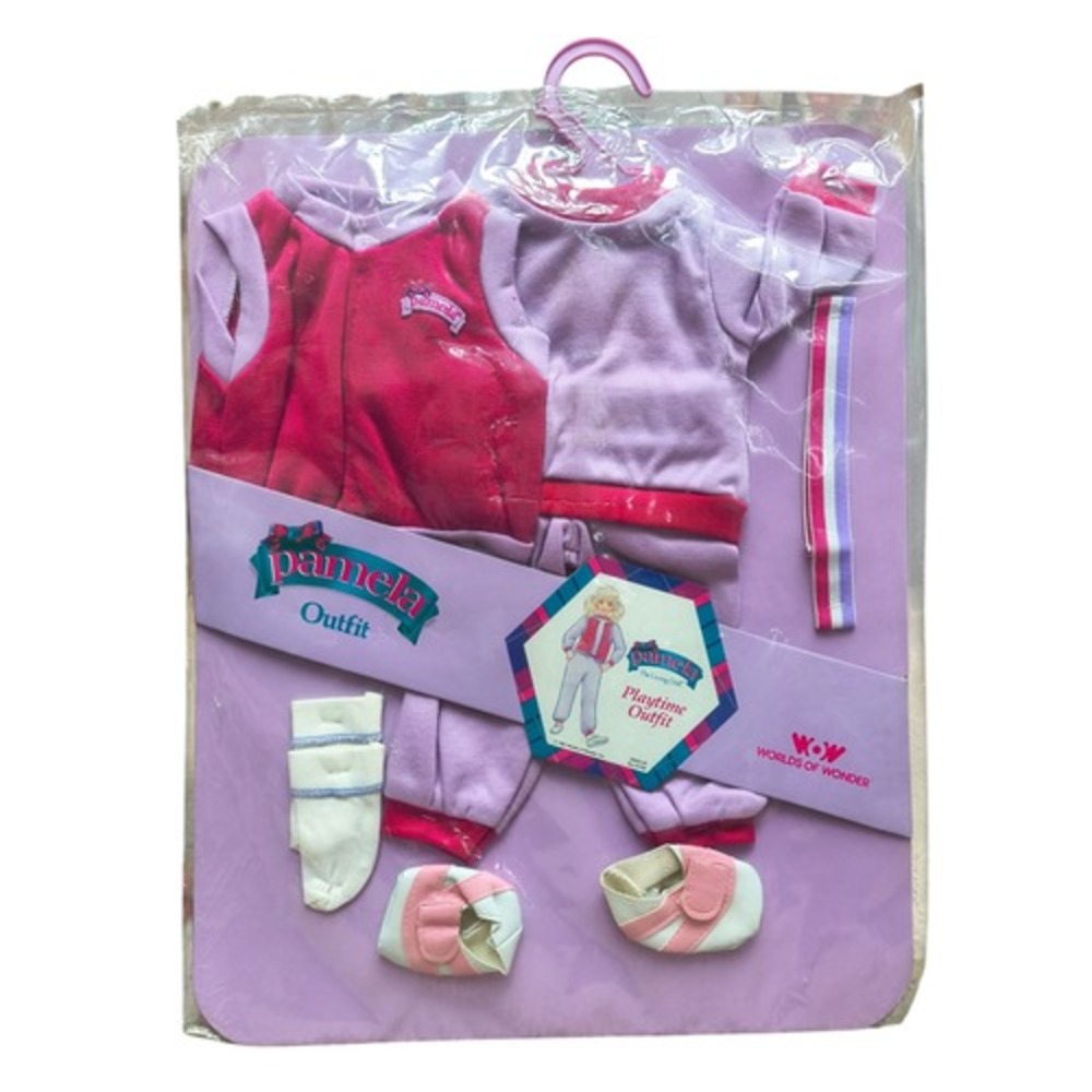 1986 Worlds of Wonder Pamela Doll Playtime Outfit Jogging Pink Purple